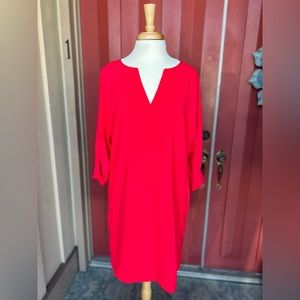 Trina Turk Crepe Split Neck Dress